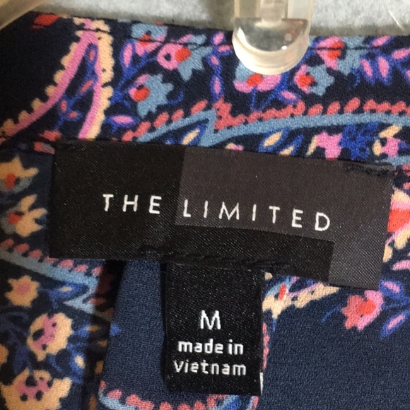 THE LIMITED Classic Paisley Print Easy Care Poly Fabric Navy w/Shades of Pink - Picture 14 of 16